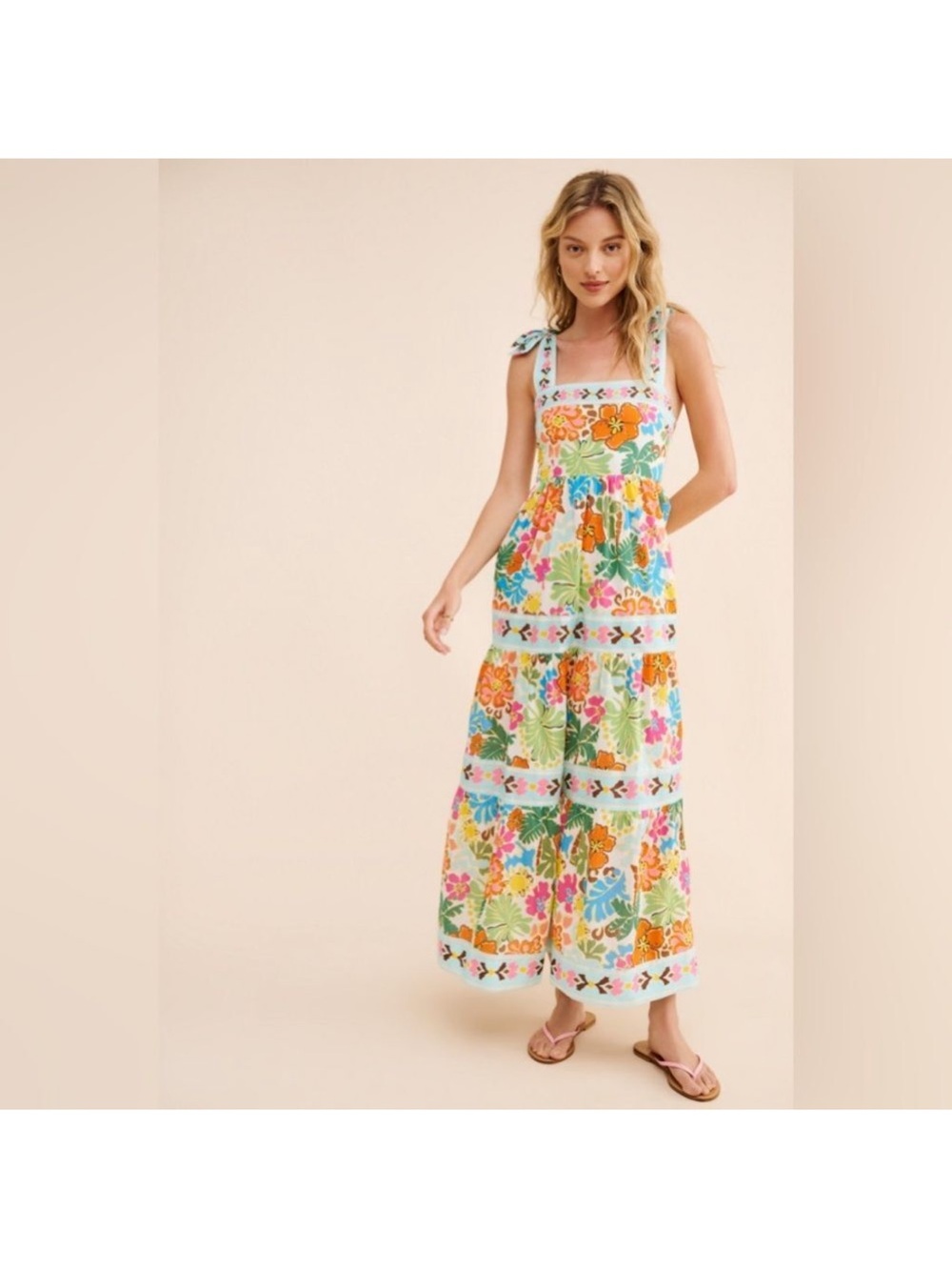 Beach Riot Charlotte Colorful Floral Maxi Dress Size Medium - Picture 11 of 14